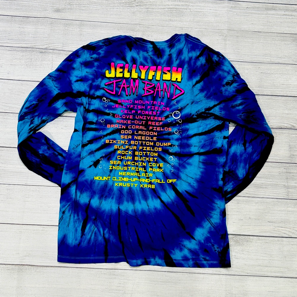 Spongebob Squarepants Jellyfish Jam Band Tie Dye T-Shirt - Picture 2 of 2